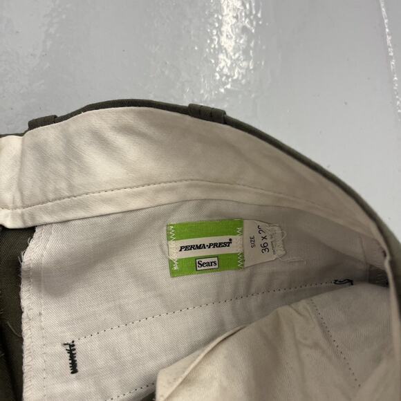 Vintage 60s Sears Green Sanforized Workwear Chinos 34x28 - Picture 5 of 5